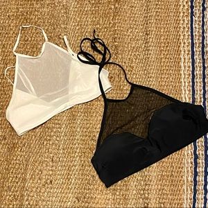 Two halter swim tops